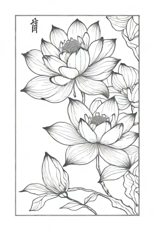 Japanese Lotus Flowers Arm Sleeve