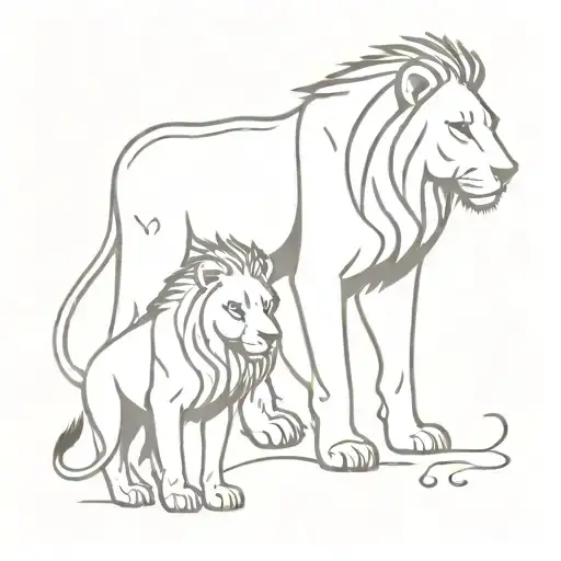 Lion And Little Lion