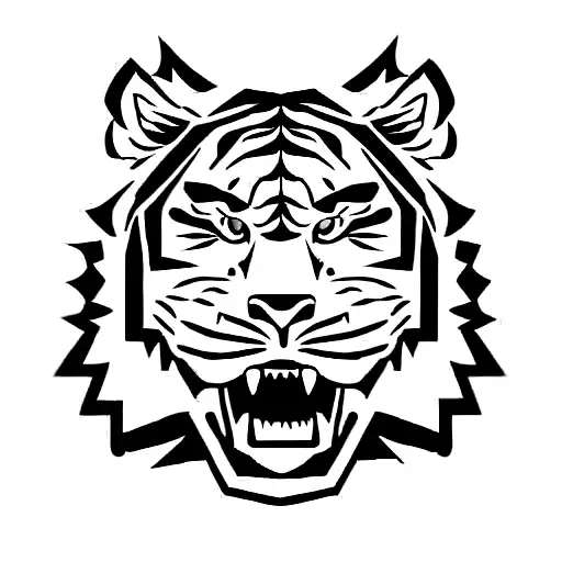 Angry Roaring Tiger Face