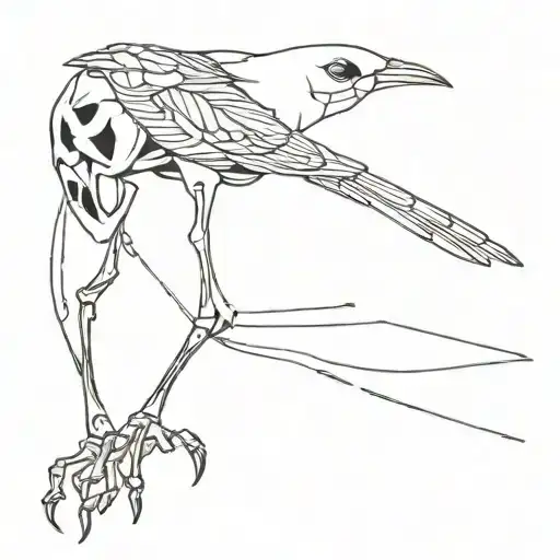 The Skeleton Of A Dead Bird Lies
