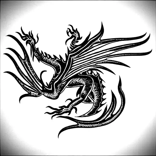 Gold Dragon On A Burnt Towel