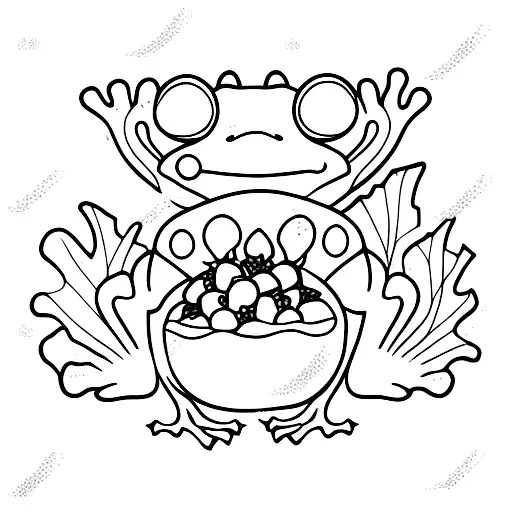 Frog Holding A Rasberry