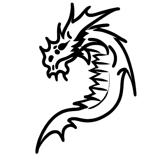 Sketch Of A European Dragon Tattoo On The Forearm