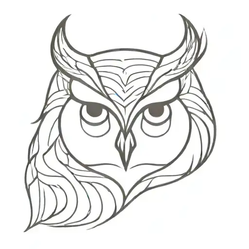 Simple Black Owl Face