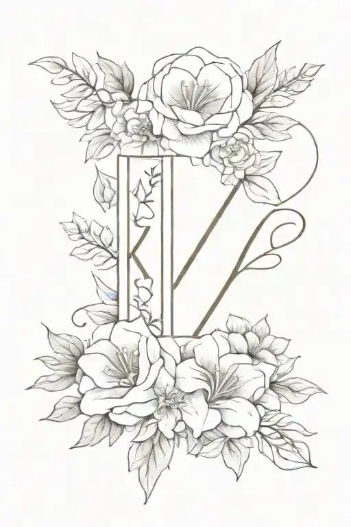 Roman Numbers Birthday With Birth Flower