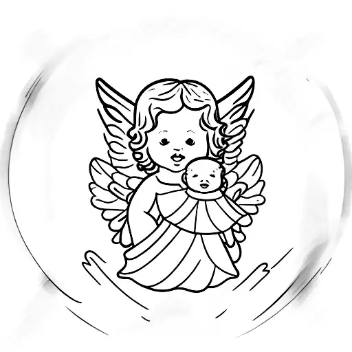 Angel Baby Watching Over Rainbow Baby