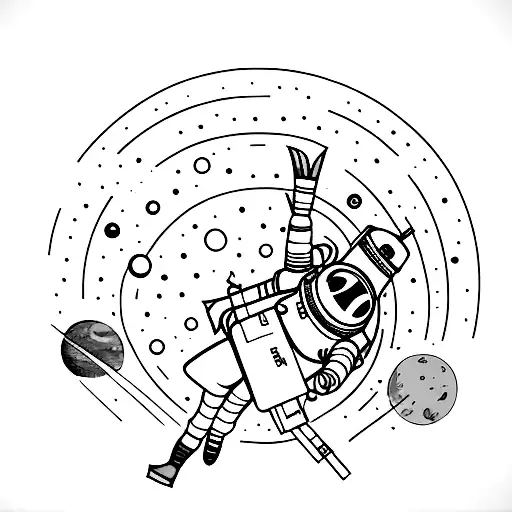 A Llama Astronaut Exploring A Colorful Galaxy