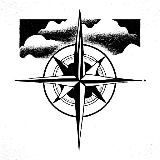 Compass With Mountains And Year Of Birth