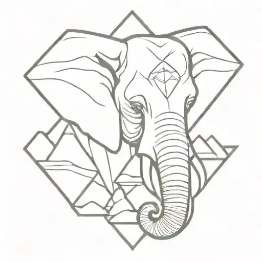 Elephant Head And Diamond Shaped Mountain