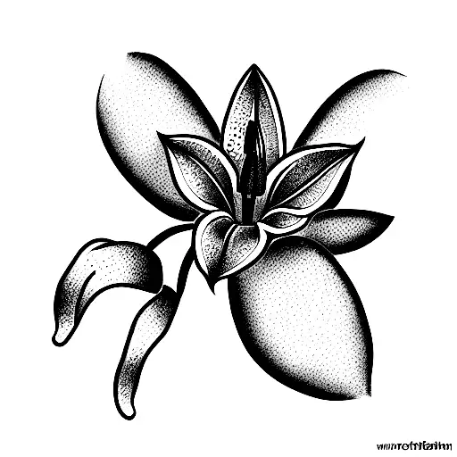 Botanical Lily Arrangement With Dog Paw In Center