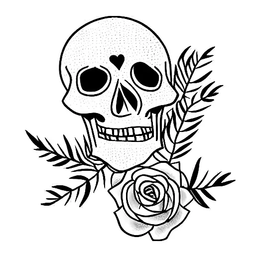 Full Skeleton Laying In Flowers