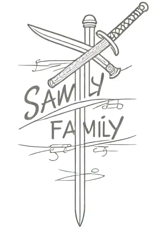 Family Text In Samurai Sword
