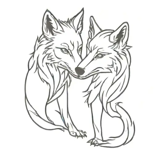Fenrir Wolf Couple Kissing