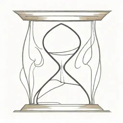 Hourglass Drawn In Black And White On White Background