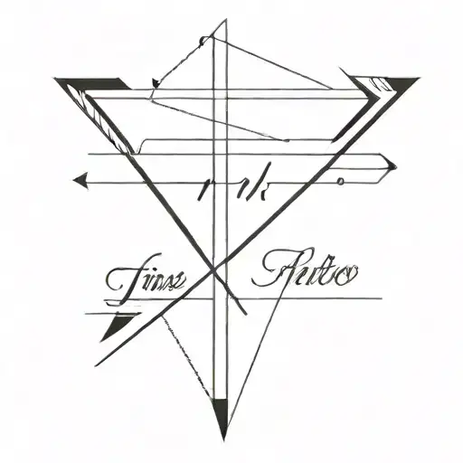 Arrow Made With Lines With Names Written Underneath