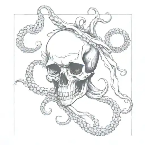 Skull An Octopus Wrapped