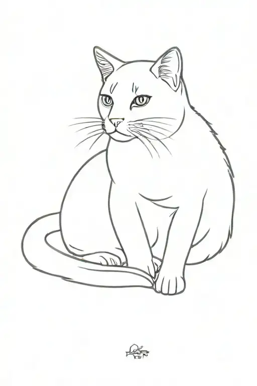 The Lop-eared Cat Sitting