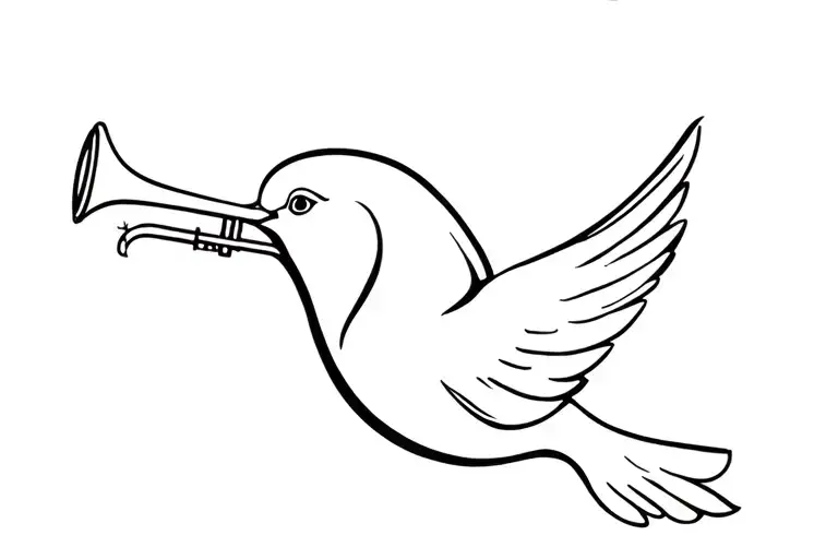 Dove Playing Trumpet
