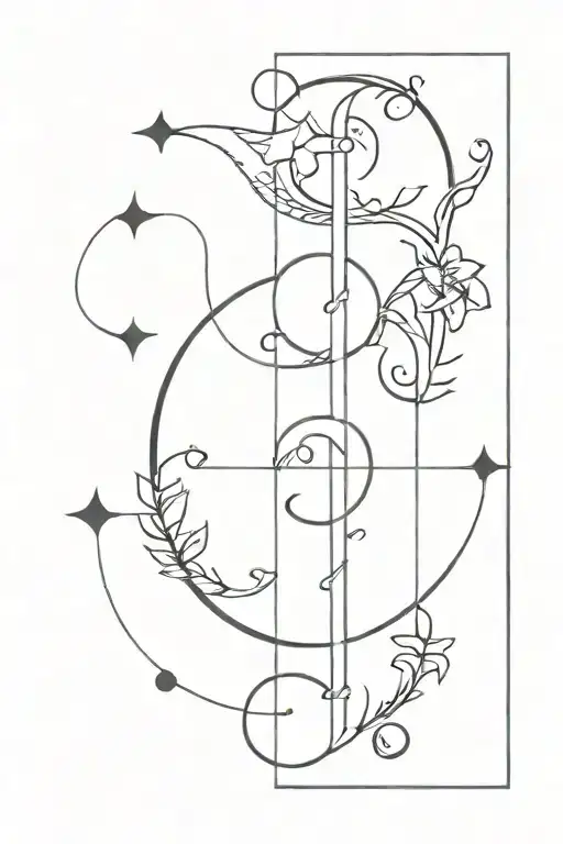 Unalome With Sagittarius Aquarius And Capricorn Sign