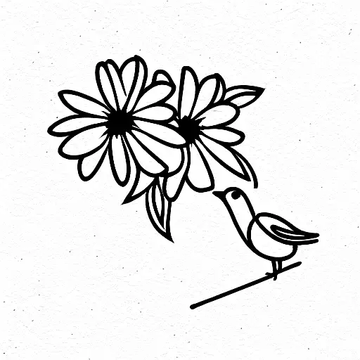 Bird Made Of Daisies