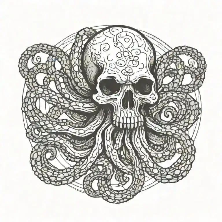 Skull Sitting Octopus