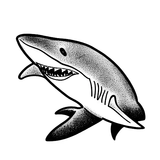 Shark And Dolphin With Cherry Bloosoms Flowers