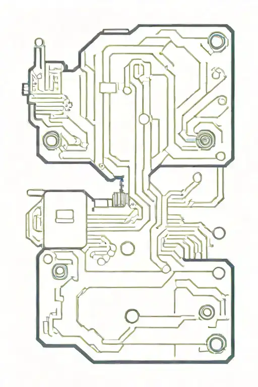 A Minimalist Tattoo Of A Pc Motherboard Designed In The Style Of Dark Souls