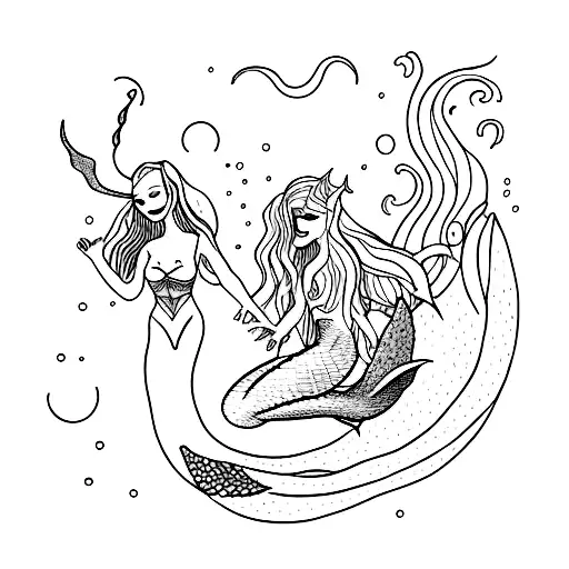 Mermaid And A Demon As Friends