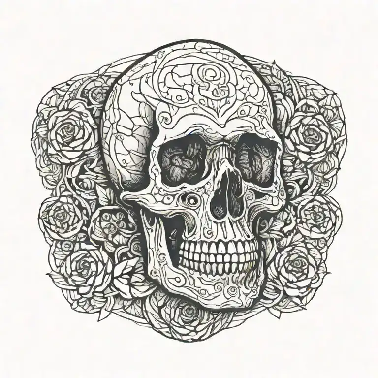 Skull Sitting On Stone