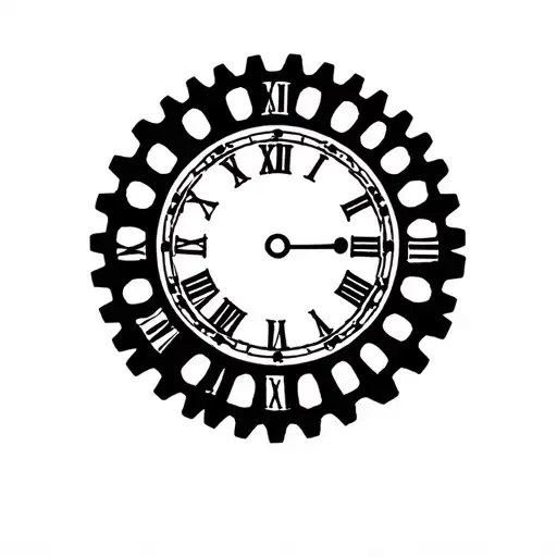Gear That Looks Like A Clock With Roman Numerals