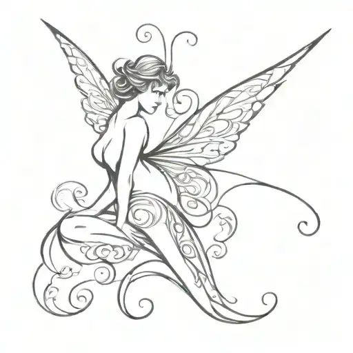 A Delicate Multiple Fairy Silhouette With Intricate Swirls As Wings