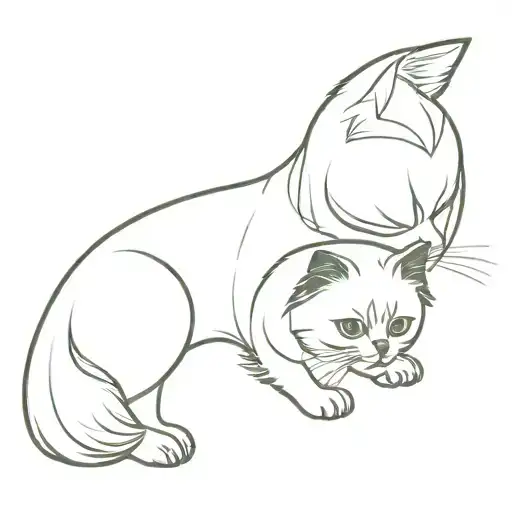 Pekingese Cat And Girl