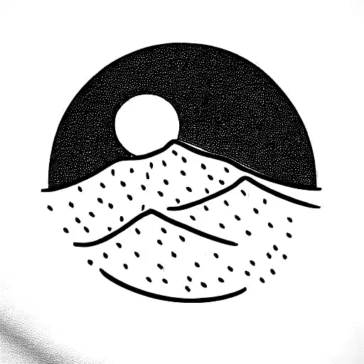 Small Mountain In A Big Mountains Shadow With Sun In The Back