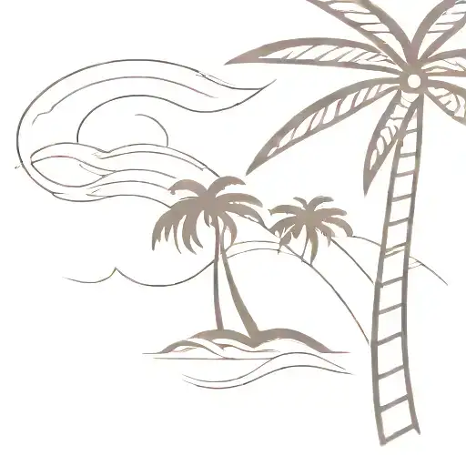 Wave And Palm Tree