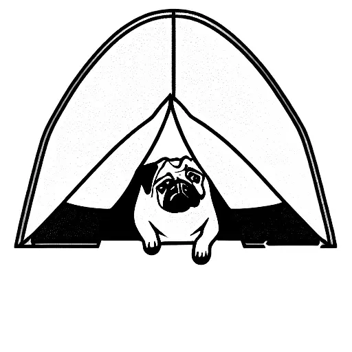 Dog Tent With Pug Inside