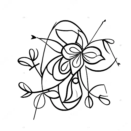 Arrow With Flowers And Butterflies