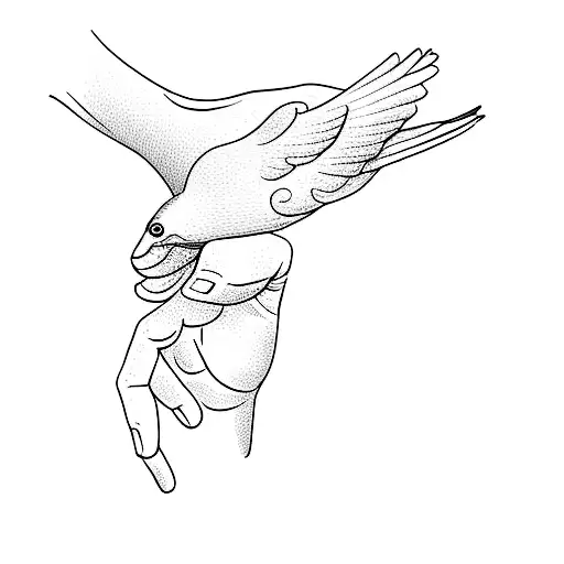 A Hand Holding A Bird