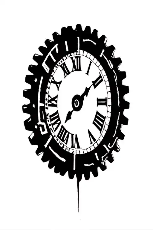 Gear That Looks Like A Clock With Roman Numerals