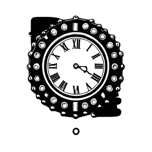 Bike Chain Ring That Looks Like A Clock With Roman Numerals