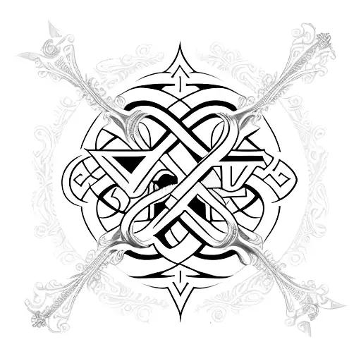 Christian Cross With 2 Letters A