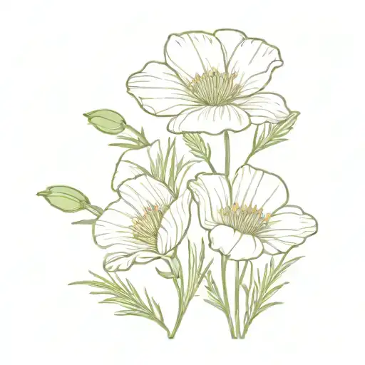 California Poppy And Sambaguita Jasmine Flowers