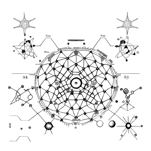 Serotonin Hormone Structure With Moon And Stars