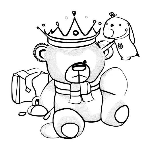 King Teddy Bear With An Olive