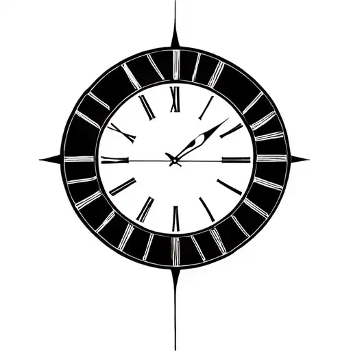 Plain Clock With Geometric Design Incorporating Elements