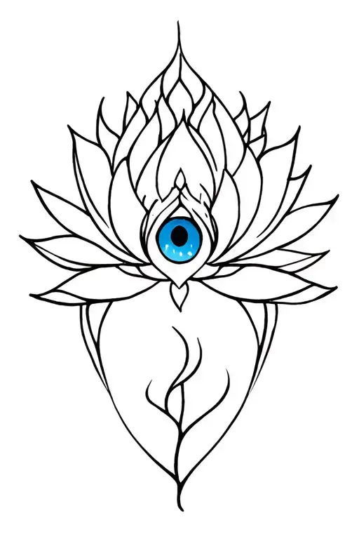 Phoenix Blue Eyes Rising From Lotus