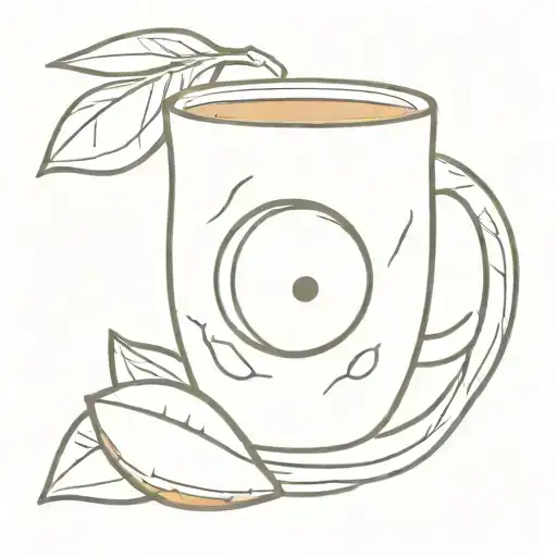 A Coffee Cup And Mango Fruit Intertwined Like A Yin Yang Symbol
