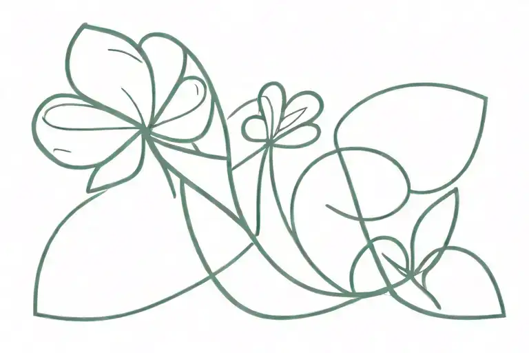 Initials Intertwined Within Clover Leaf