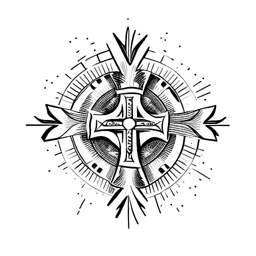 Small Christian Cross With 2 A