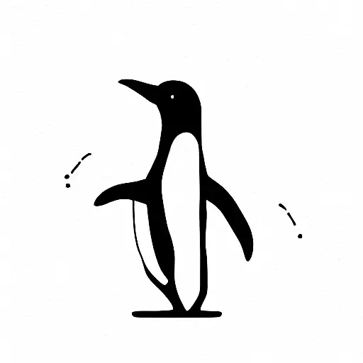 Penguin With Surfboard With Words Be Happy