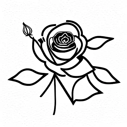 Wild Rose With Jtm Text And Leaves